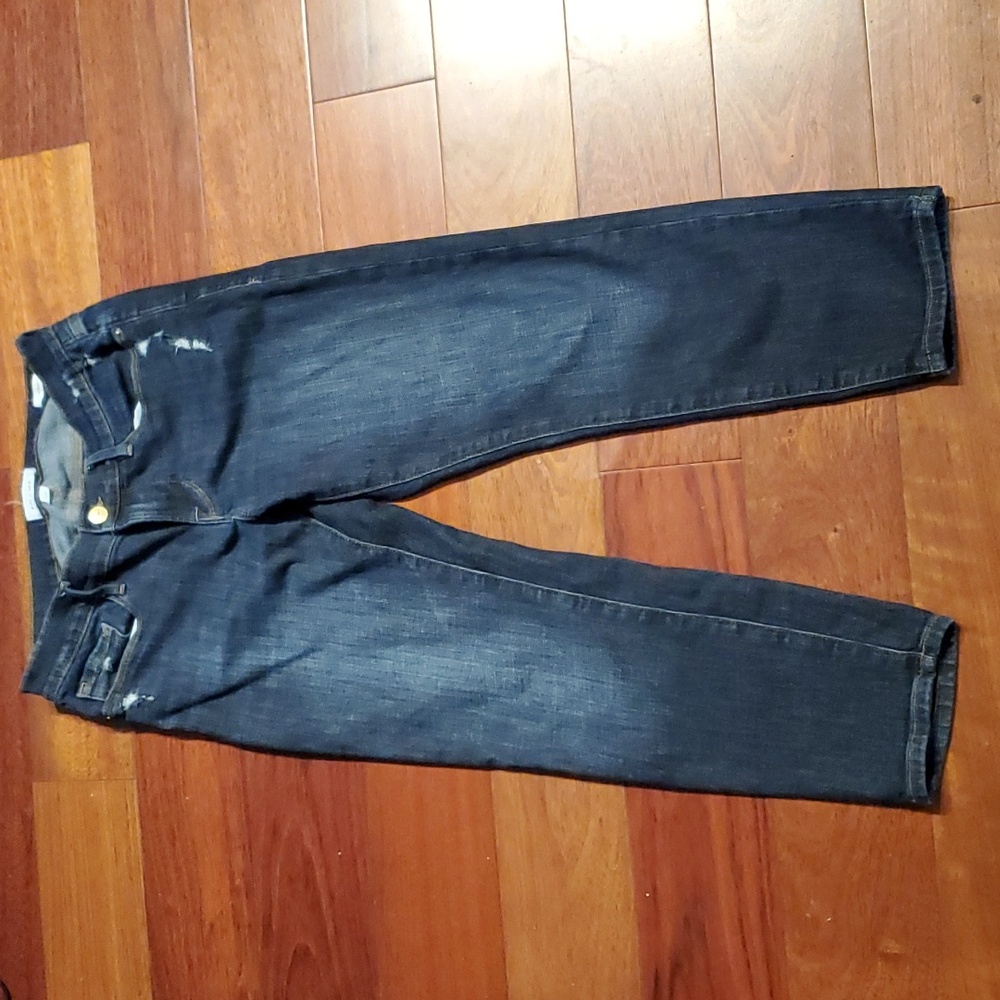 Frame denim le garcon crop distressed jeans